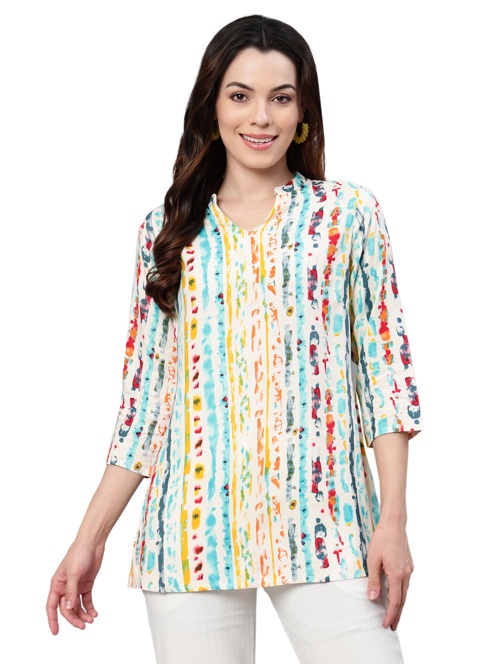 Flamboyant Green Printed Women Regular Top