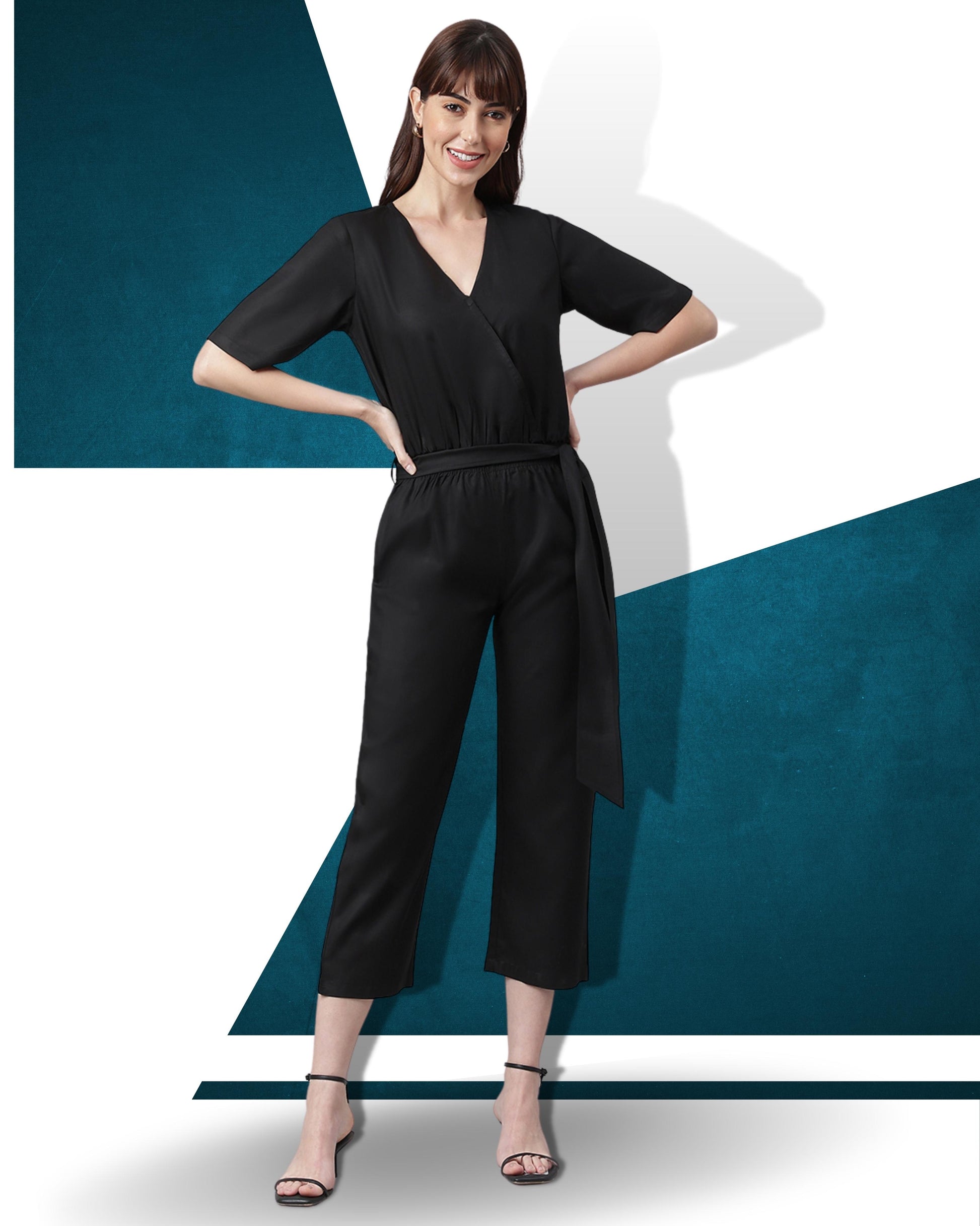 FLAMBOYANTTREND Black Casual Jumpsuit By Flamboyant Jumpsuit