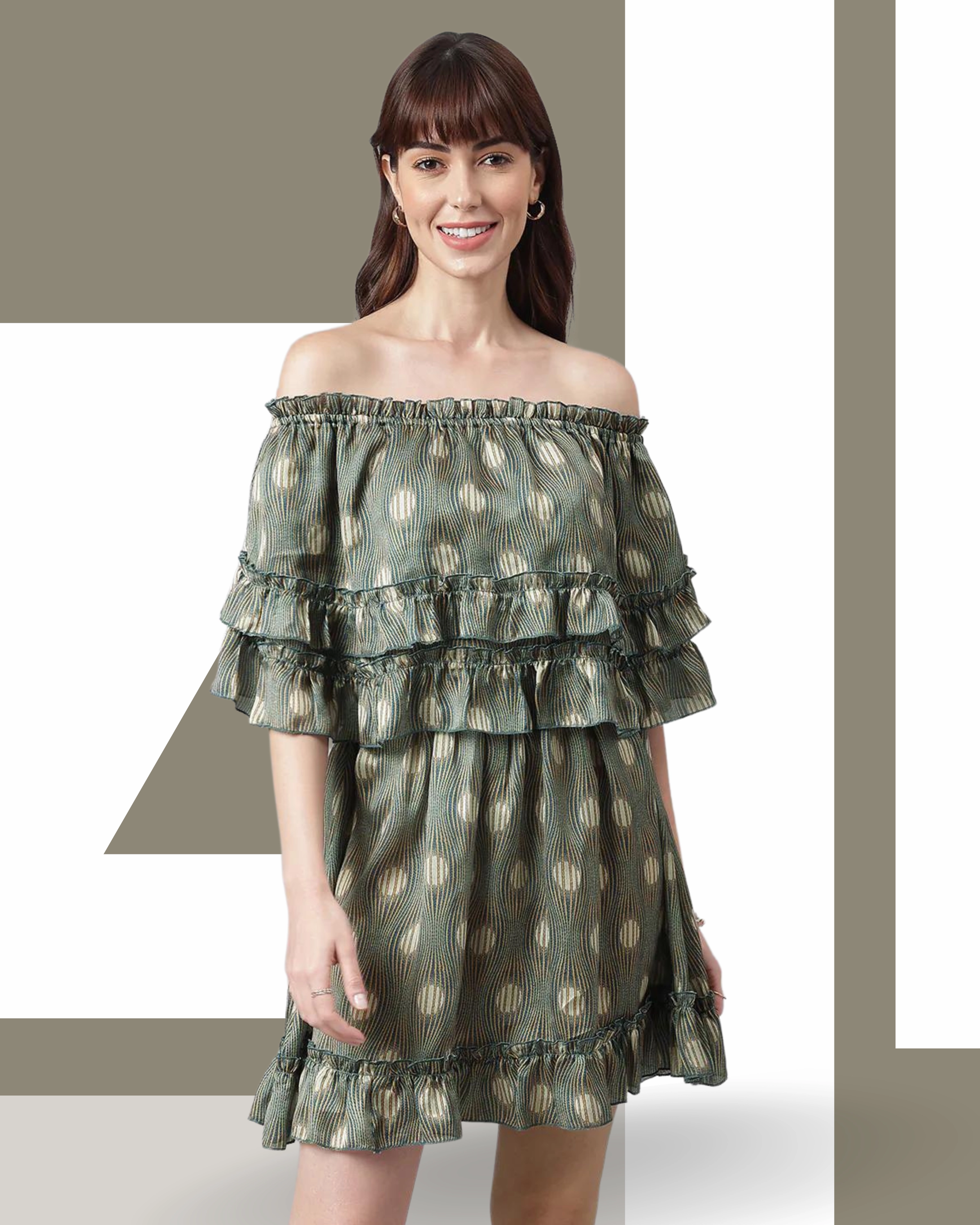 FLAMBOYANTTREND Digital Print Ponchu Dress By Flamboyant Dress