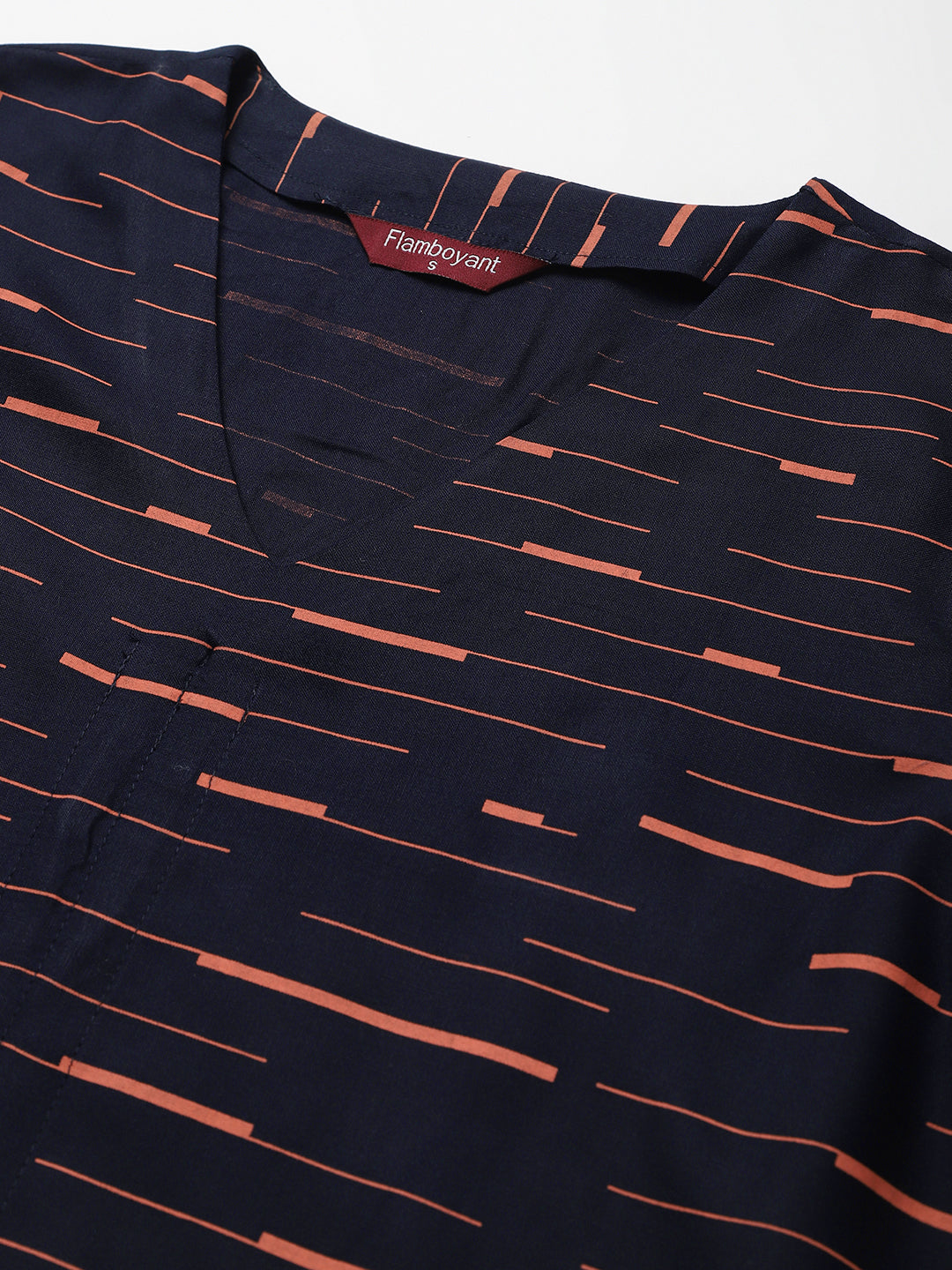 FLAMBOYANTTREND Orange Stripes Crop Top By Flamboyant Top