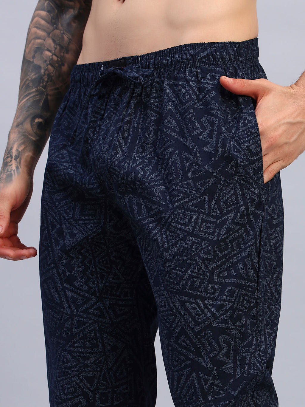 Men Blue Pure Cotton Pyjama