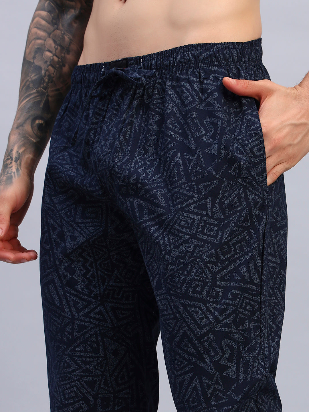 Men Blue Pure Cotton Pyjama