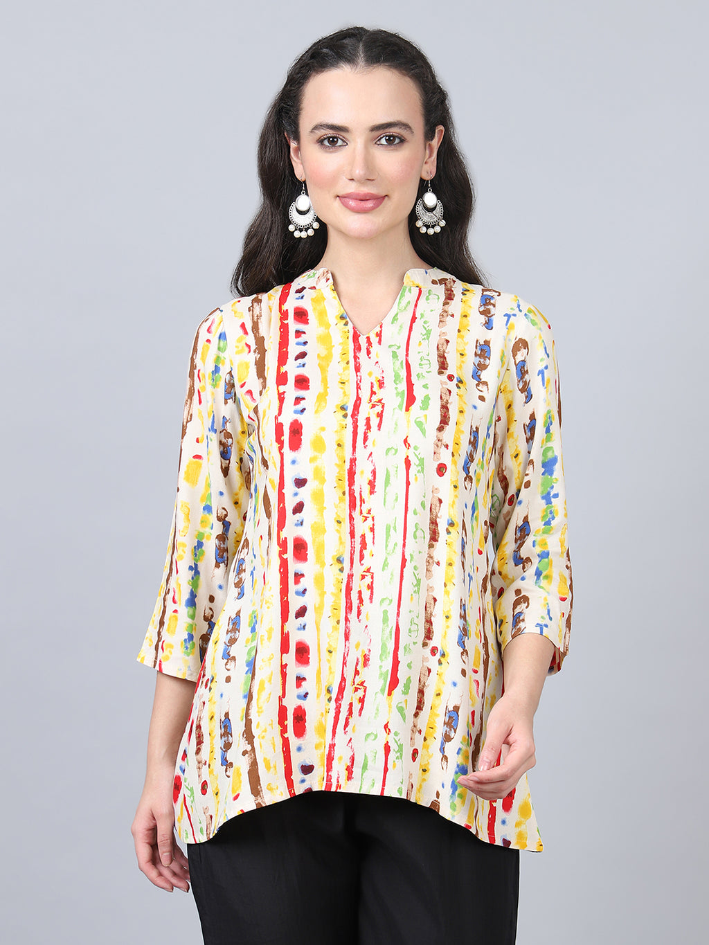 Flamboyant Yellow Printed Women Regular Top