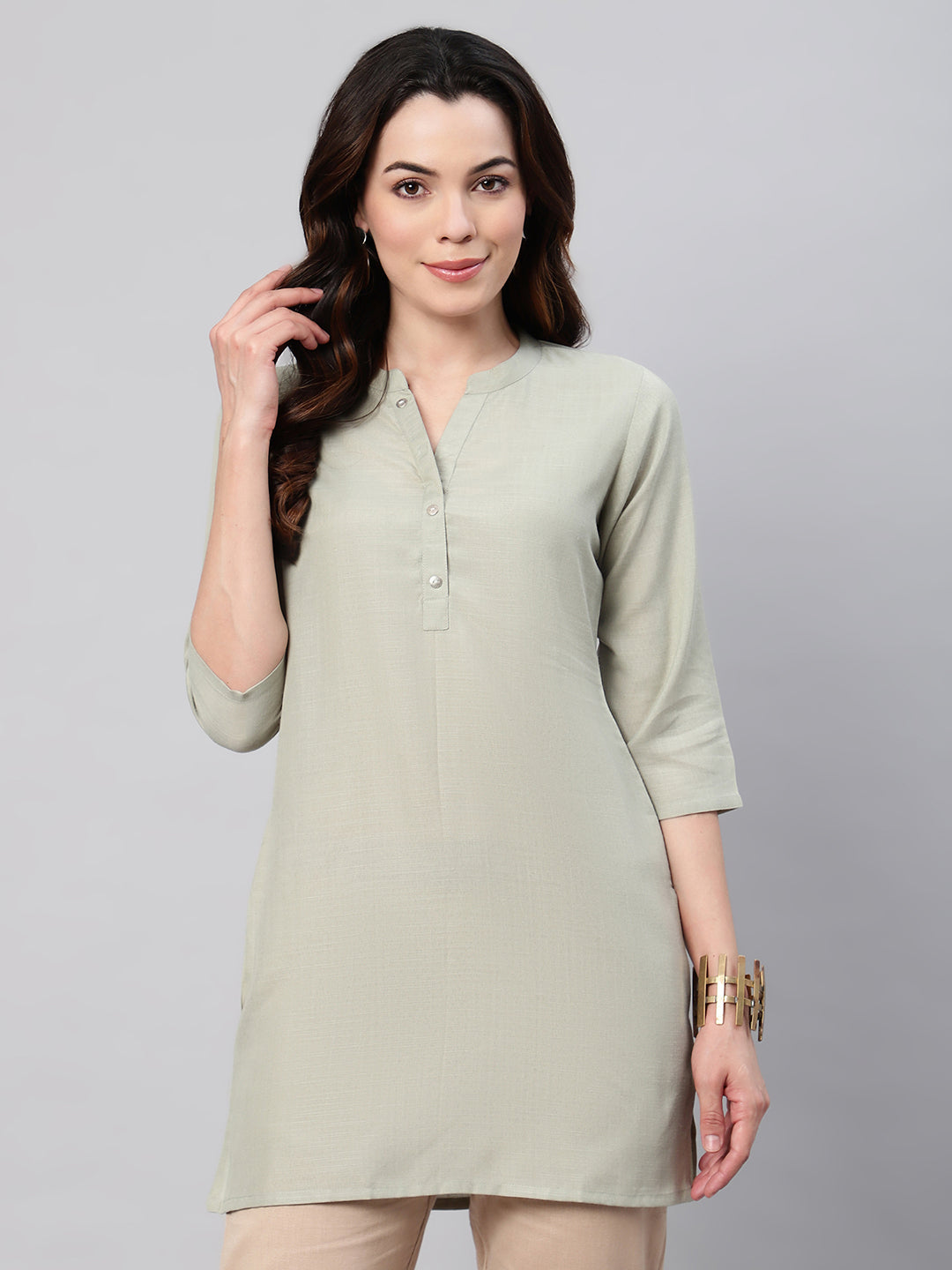 Flamboyant Cotton Solid A-line Women Kurti