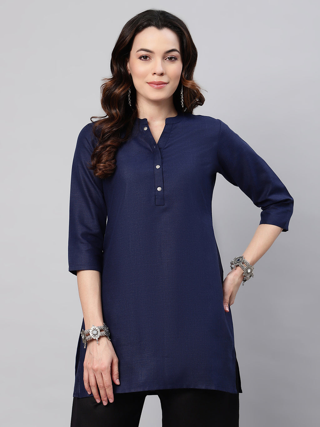 Flamboyant Cotton Solid A-line Women Kurti