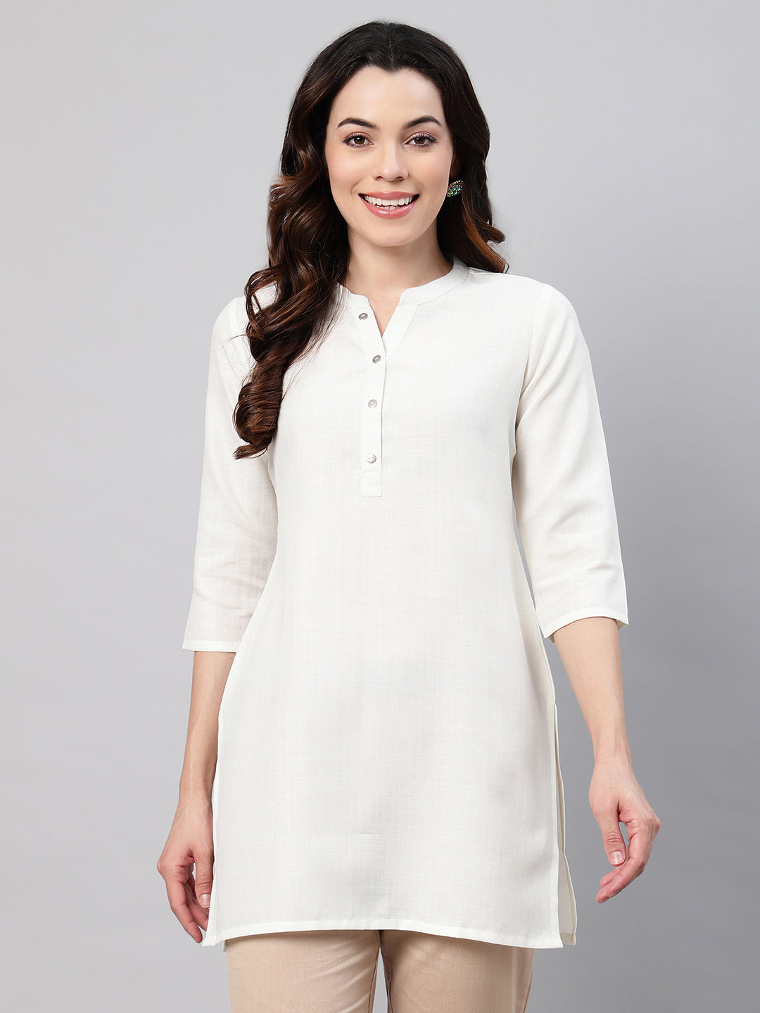 Flamboyant Cotton Solid A-line Women Kurti