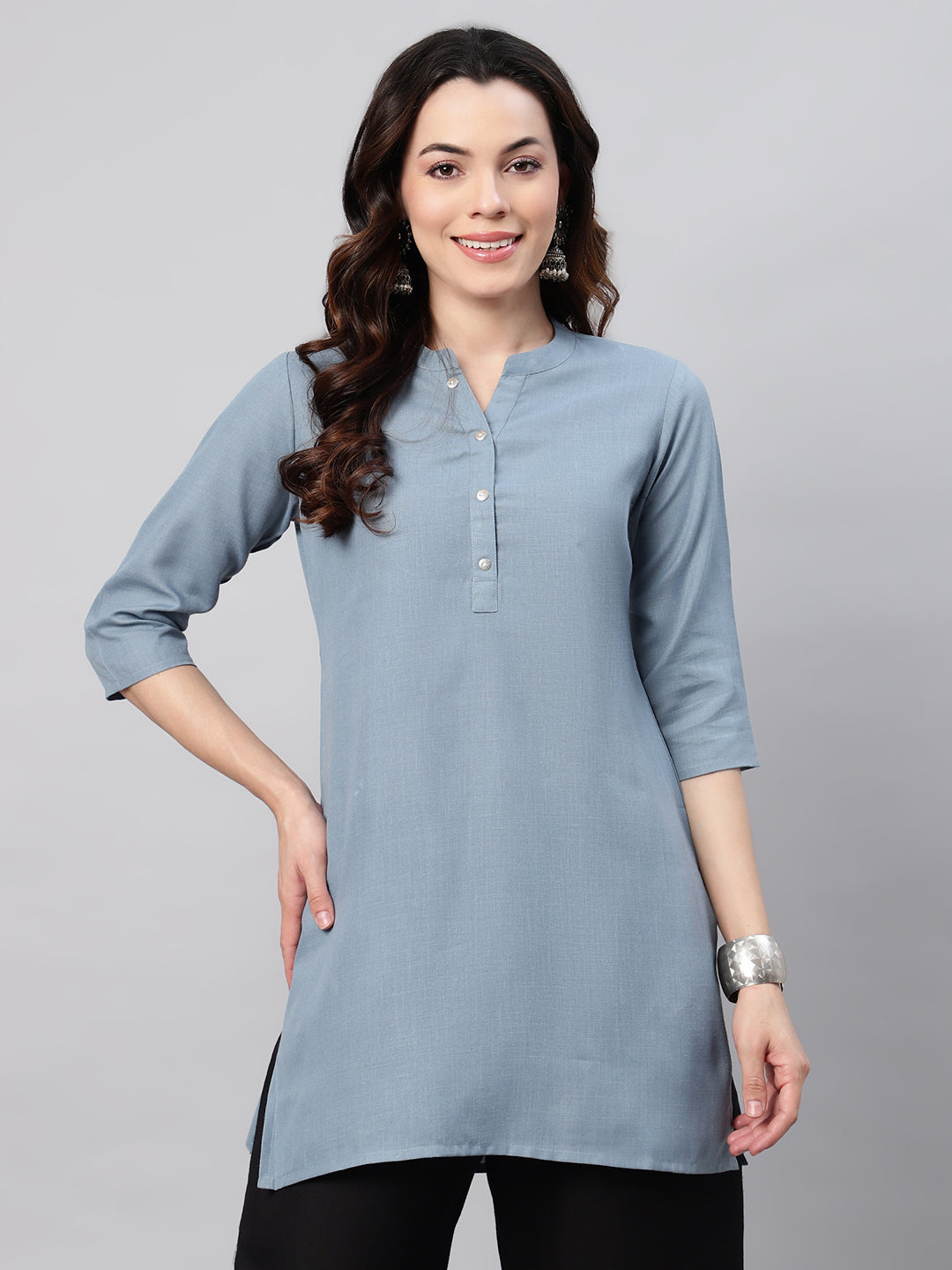 Flamboyant Cotton Solid A-line Women Kurti