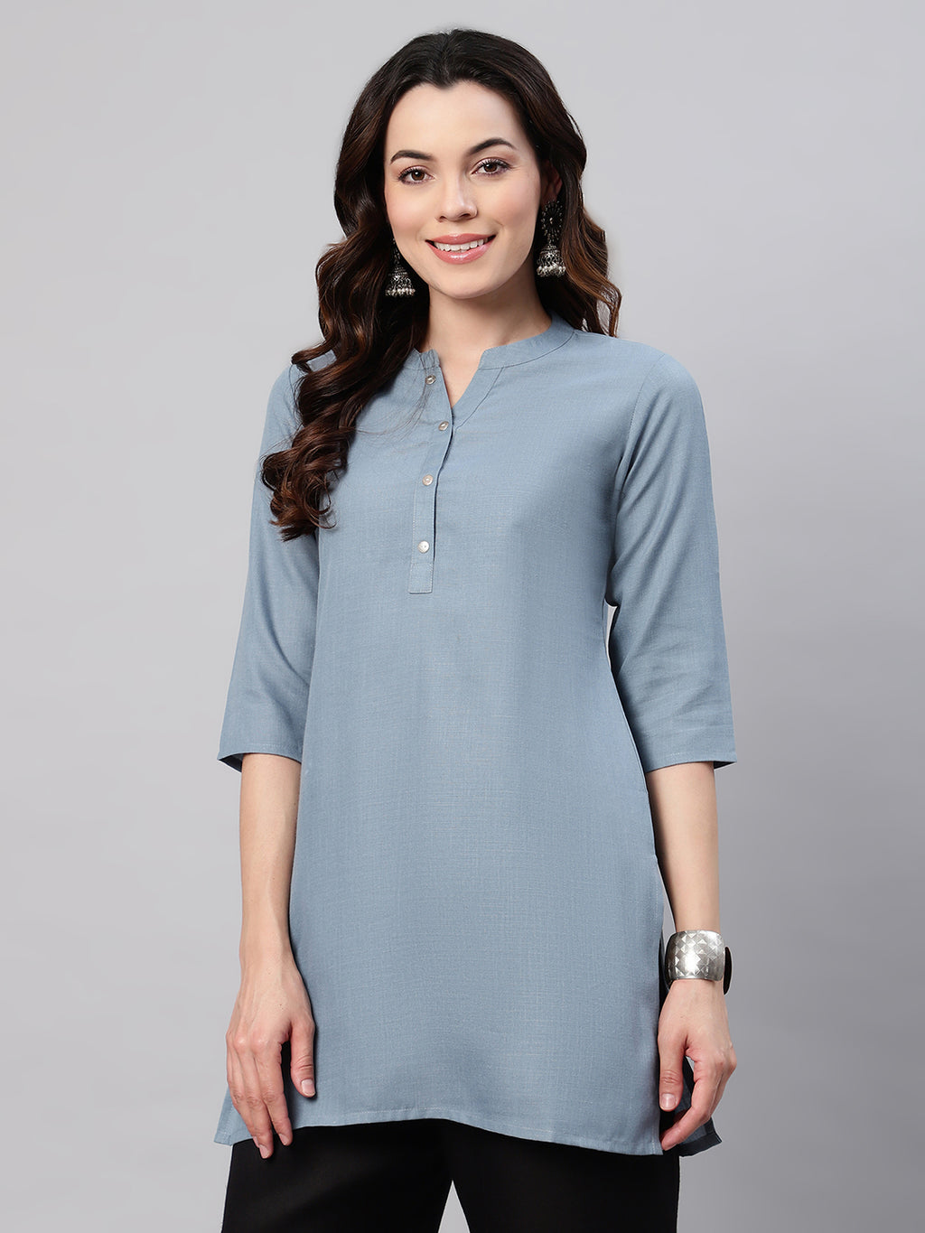 Flamboyant Cotton Solid A-line Women Kurti