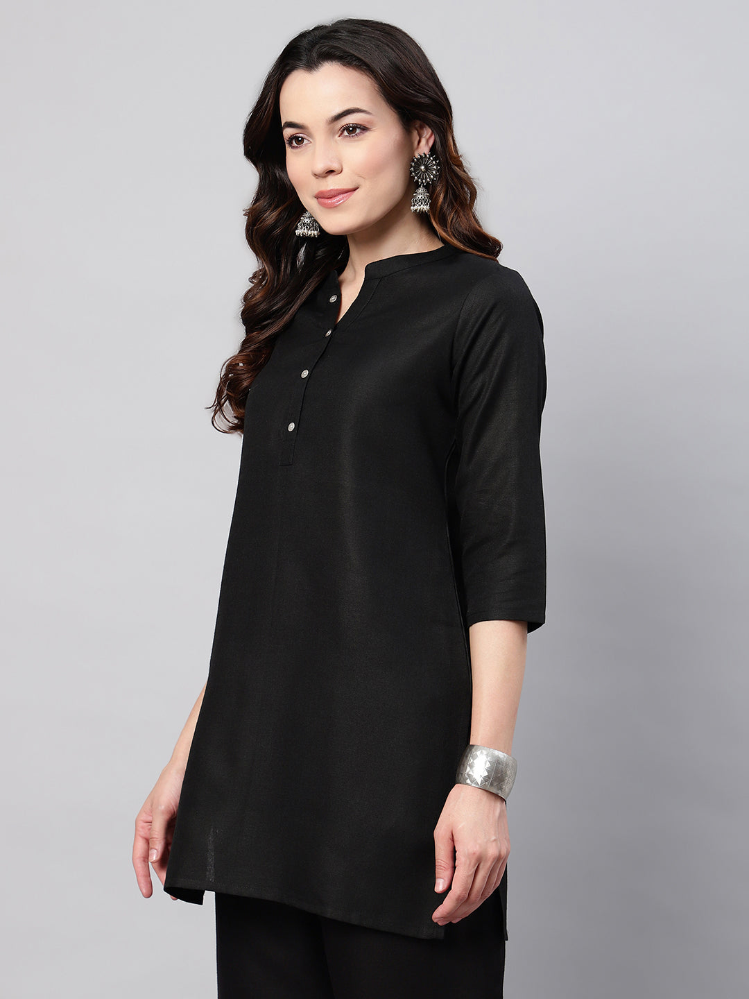 Flamboyant Cotton Solid A-line Women Kurti