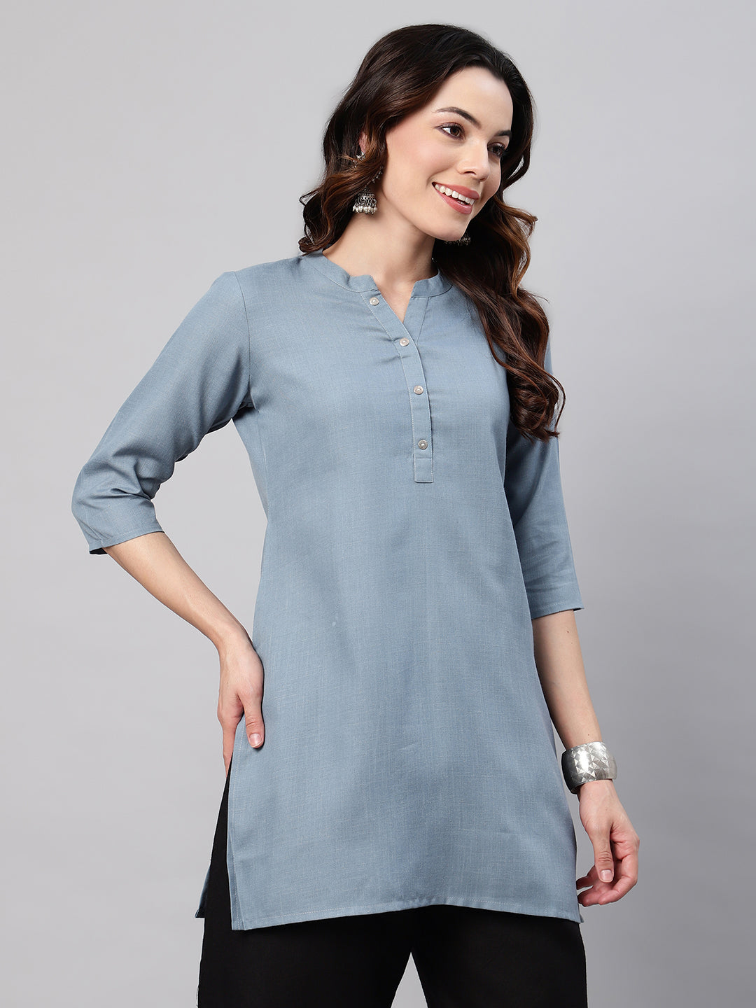 Flamboyant Cotton Solid A-line Women Kurti