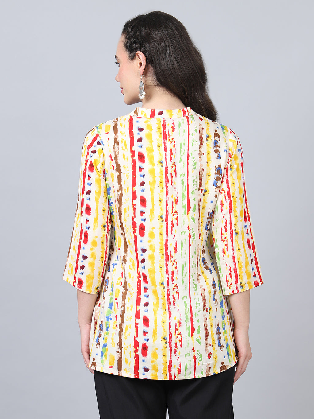 Flamboyant Yellow Printed Women Regular Top