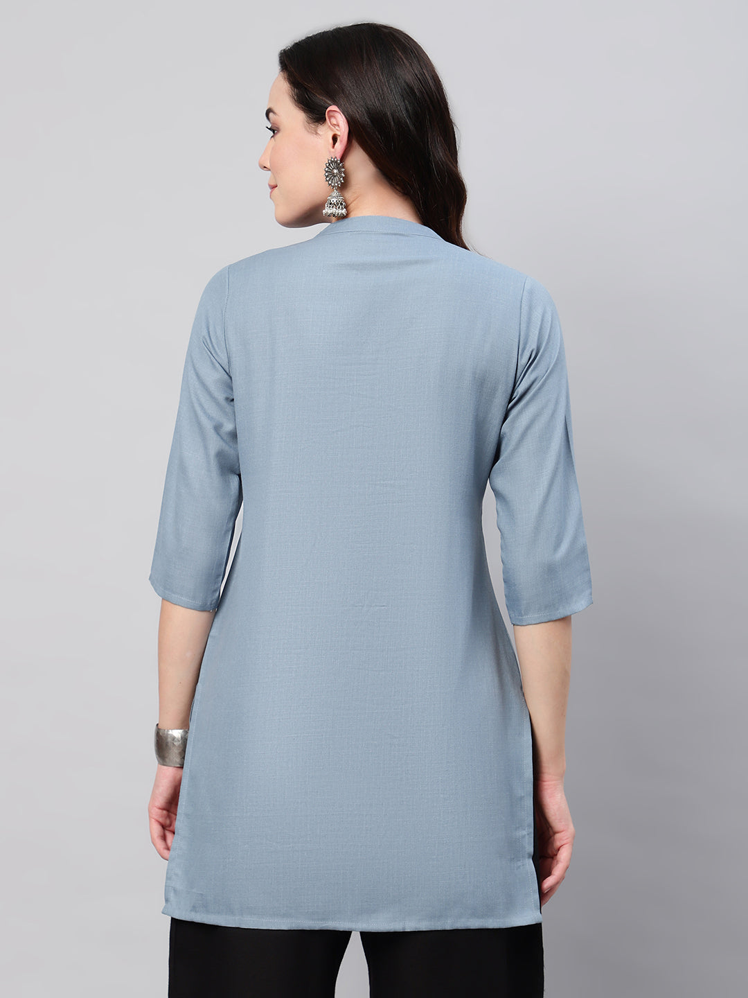 Flamboyant Cotton Solid A-line Women Kurti