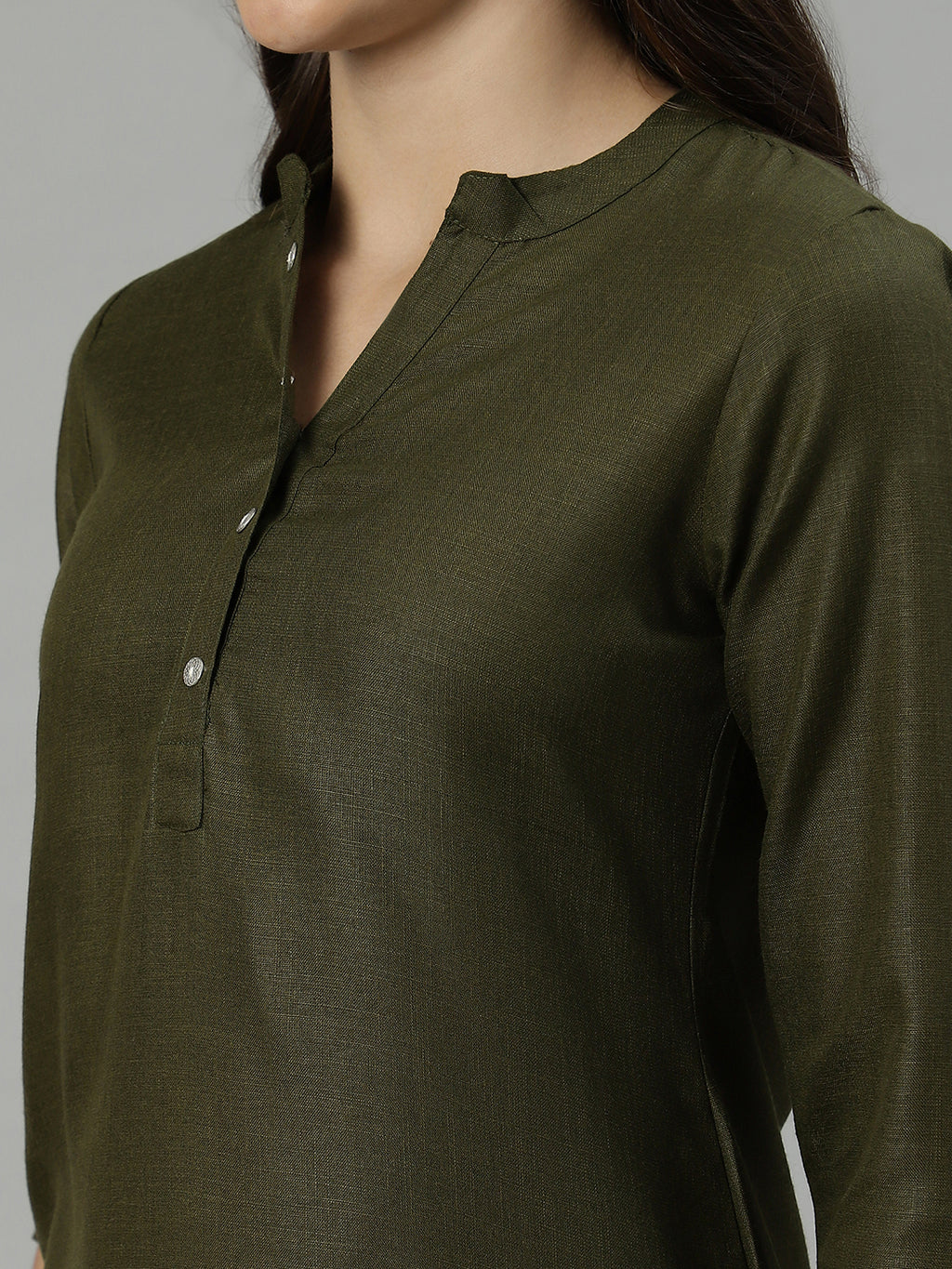 Flamboyant Cotton Solid A-line Women Kurti