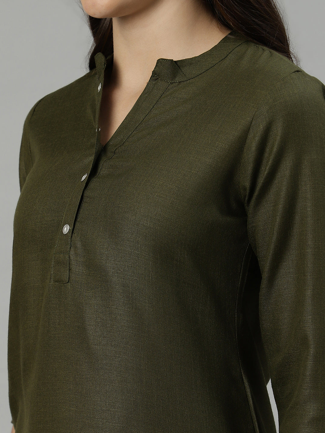 Flamboyant Cotton Solid A-line Women Kurti