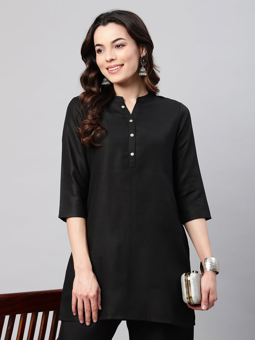 Flamboyant Cotton Solid A-line Women Kurti
