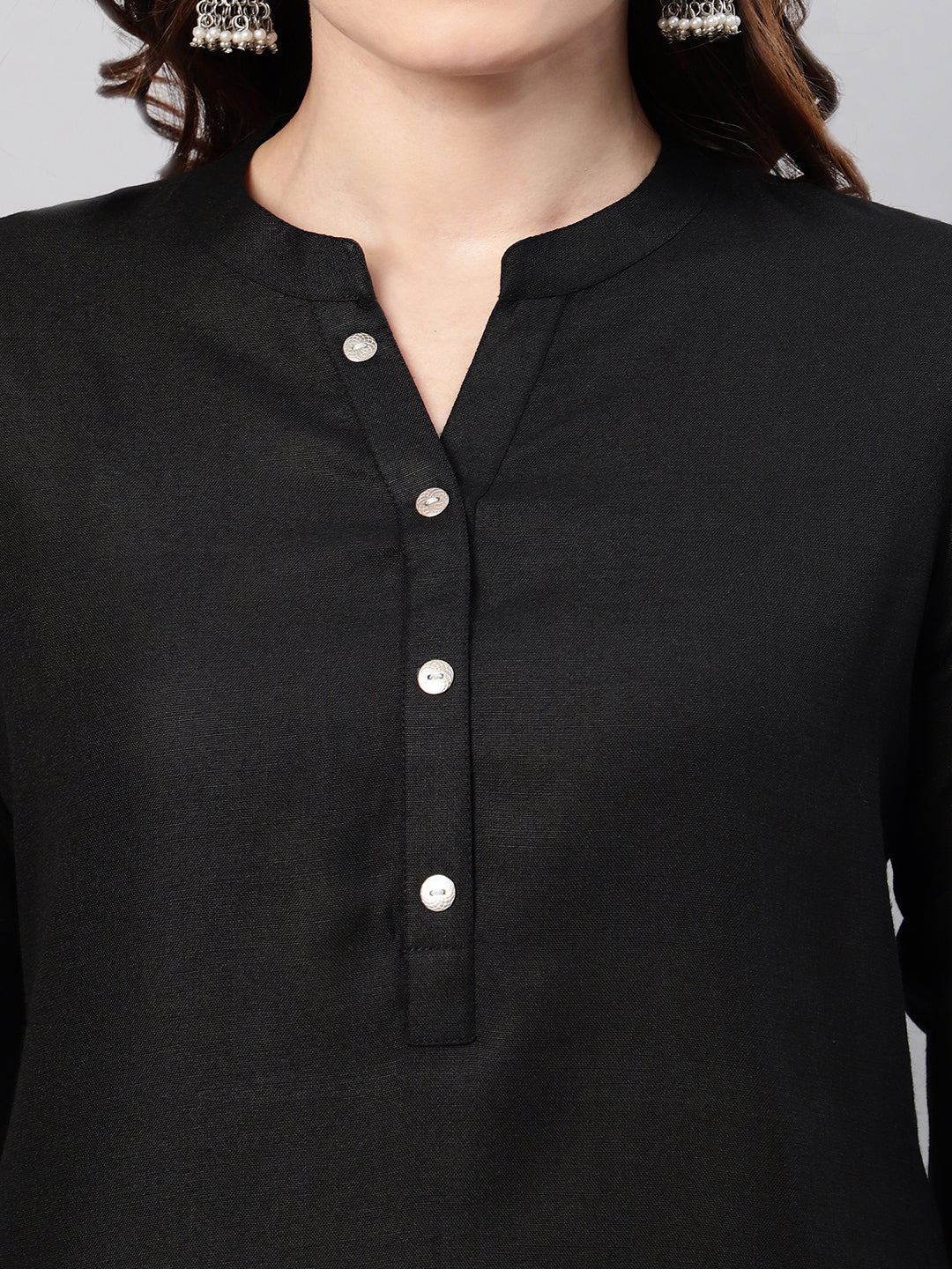 Flamboyant Cotton Solid A-line Women Kurti