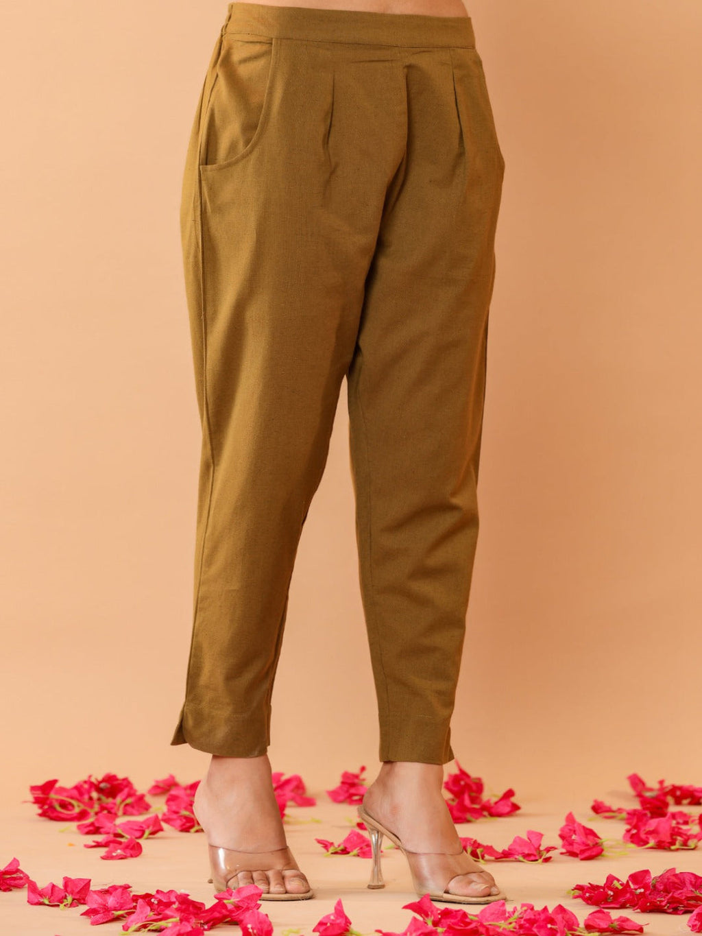 Flamboyant Mehndi-Green Cassual Solid Women Pant. 3rd
