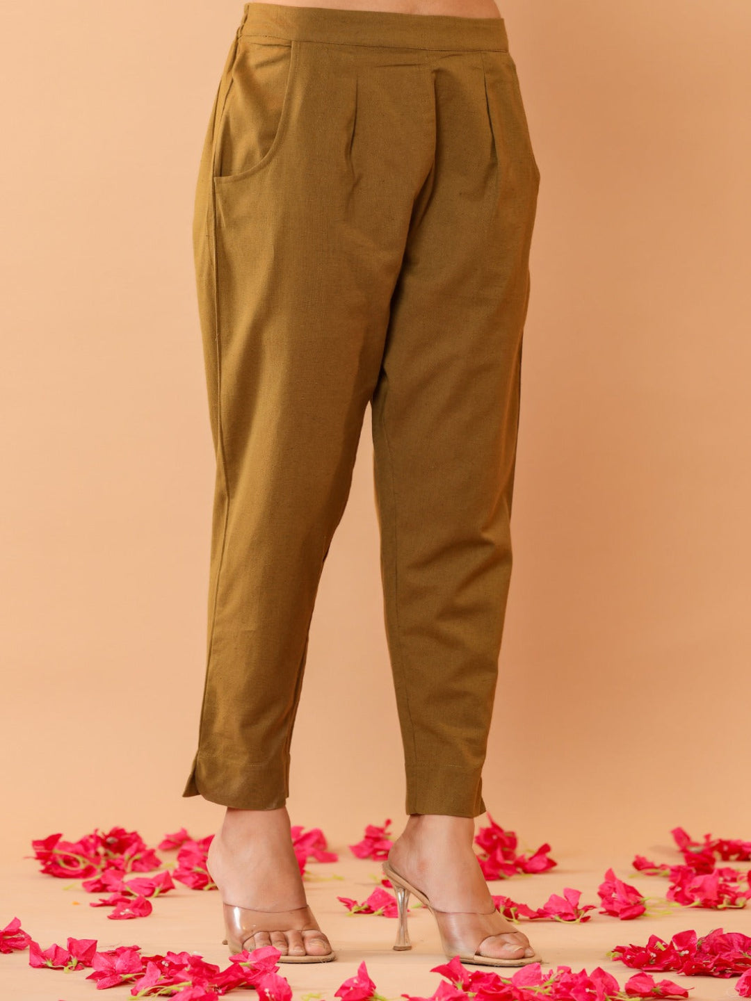 Flamboyant Mehndi-Green Cassual Solid Women Pant. 3rd
