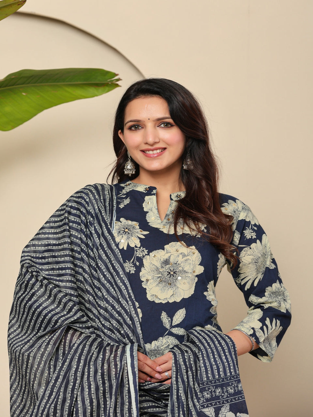 Women Printed Regular Pure Cotton Kurta With Trousers & Dupatta