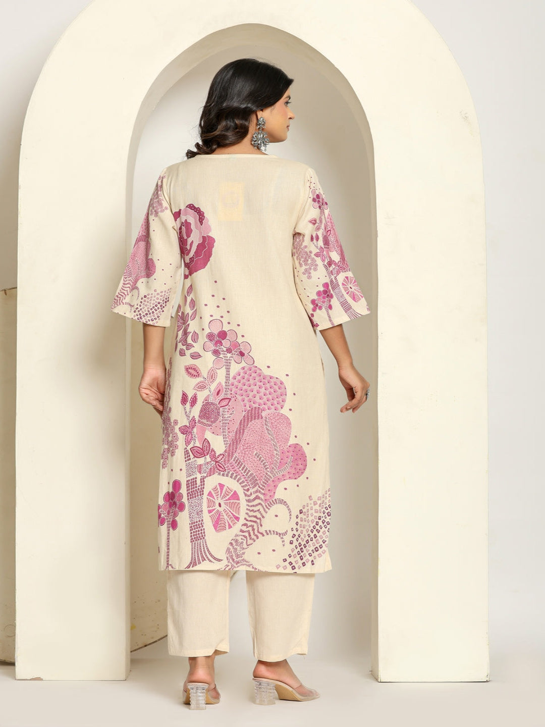 Women Printed Regular Pure Cotton Kurta With Trousers & Dupatta Solid Kurta