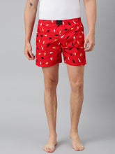 Load image into Gallery viewer, FLAMBOYANT Men Red White Printed Pure Cotton Boxer 
