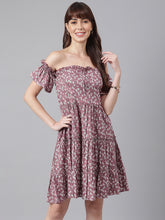 Load image into Gallery viewer, Floral Print Tiered Dress
