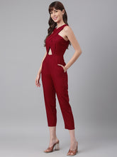 Load image into Gallery viewer, Maroon Waist-Cut Jumpsuit
