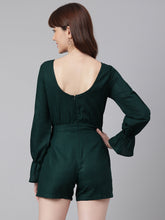 Load image into Gallery viewer, Bottle Green Solid Romper
