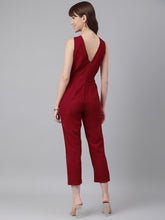 Load image into Gallery viewer, Maroon Waist-Cut Jumpsuit
