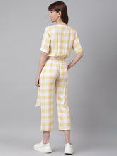 Load image into Gallery viewer, Yellow White Checked Jumpsuit
