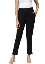 Load image into Gallery viewer, Women Solid Pattern Trouser (Black)
