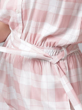 Load image into Gallery viewer, Pink White Checked Jumpsuit
