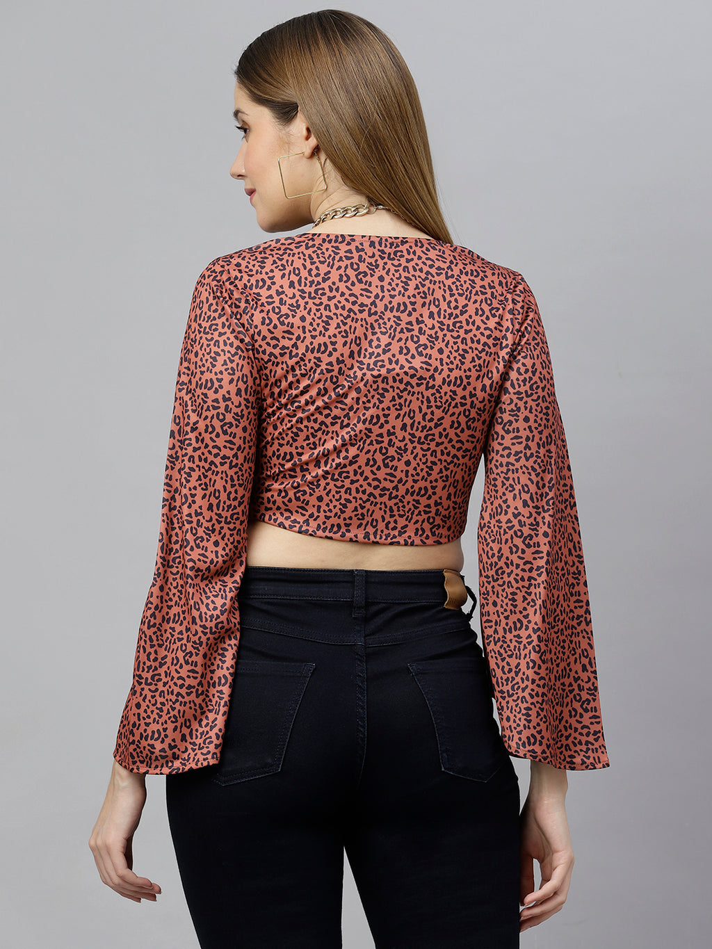 FLAMBOYANTTREND Animal Print Crop Top By Flamboyant Top