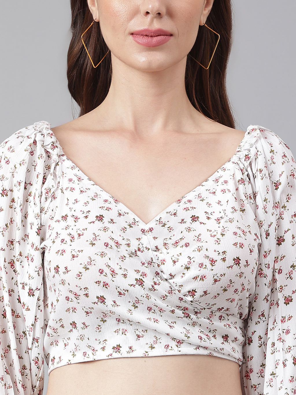 FLAMBOYANTTREND Back Smocked Crop Top By Flamboyant Tops