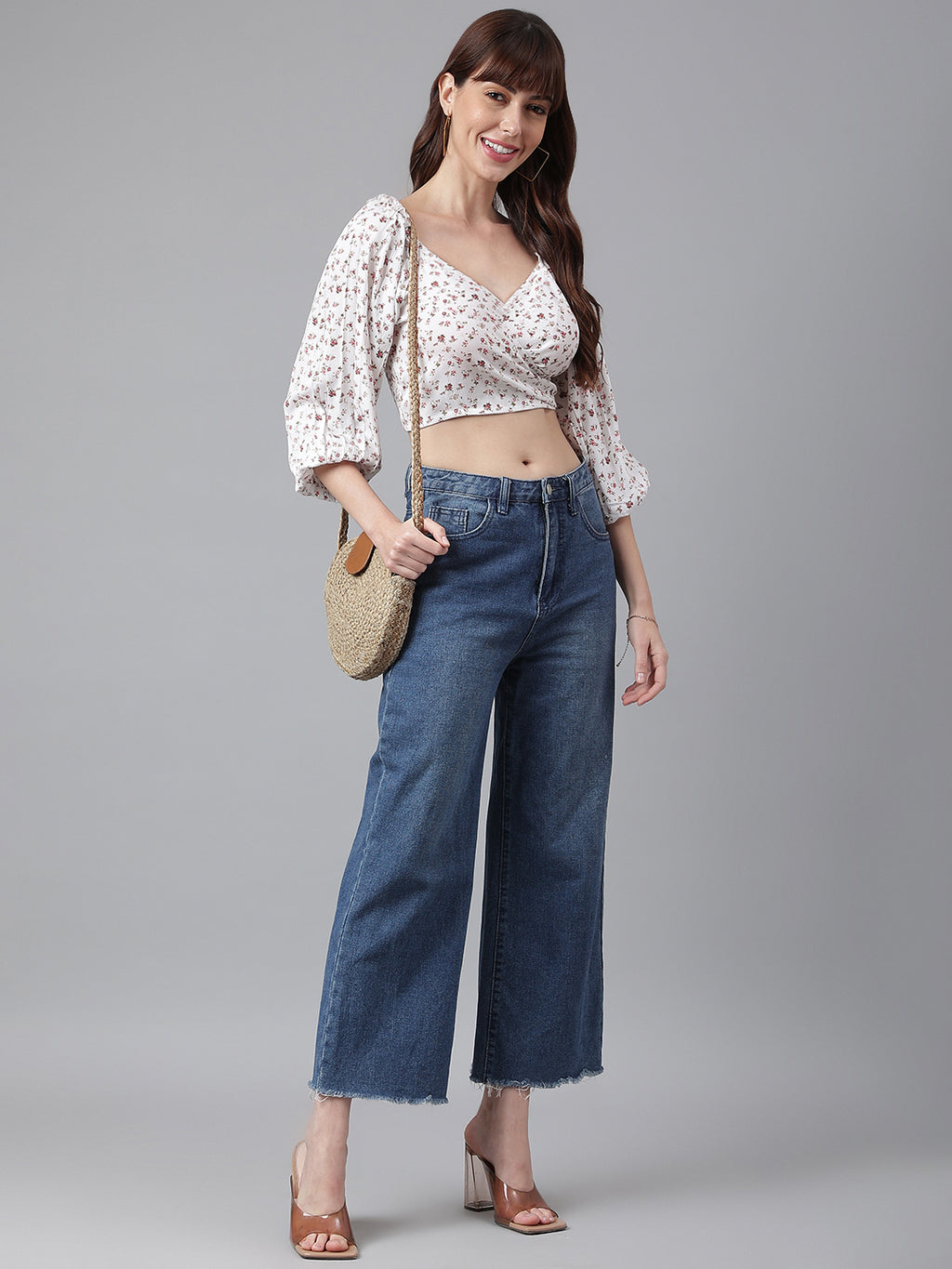 FLAMBOYANTTREND Back Smocked Crop Top By Flamboyant Tops