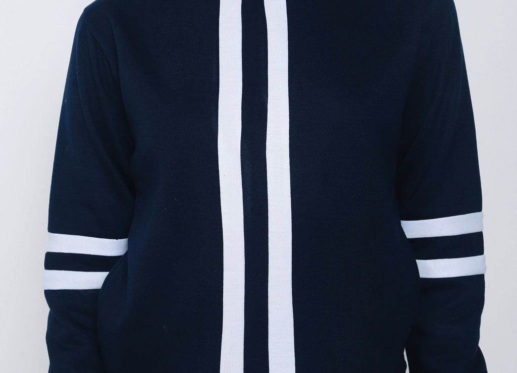 FLAMBOYANTTREND Blue Striped Sweatshirt By Flamboyant Women's Sweatshirt