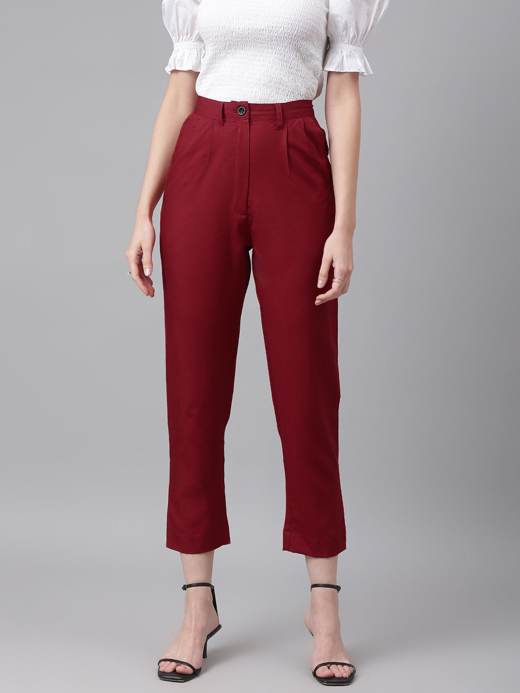 FLAMBOYANTTREND Casual Maroon Pants By Flamboyant Pant
