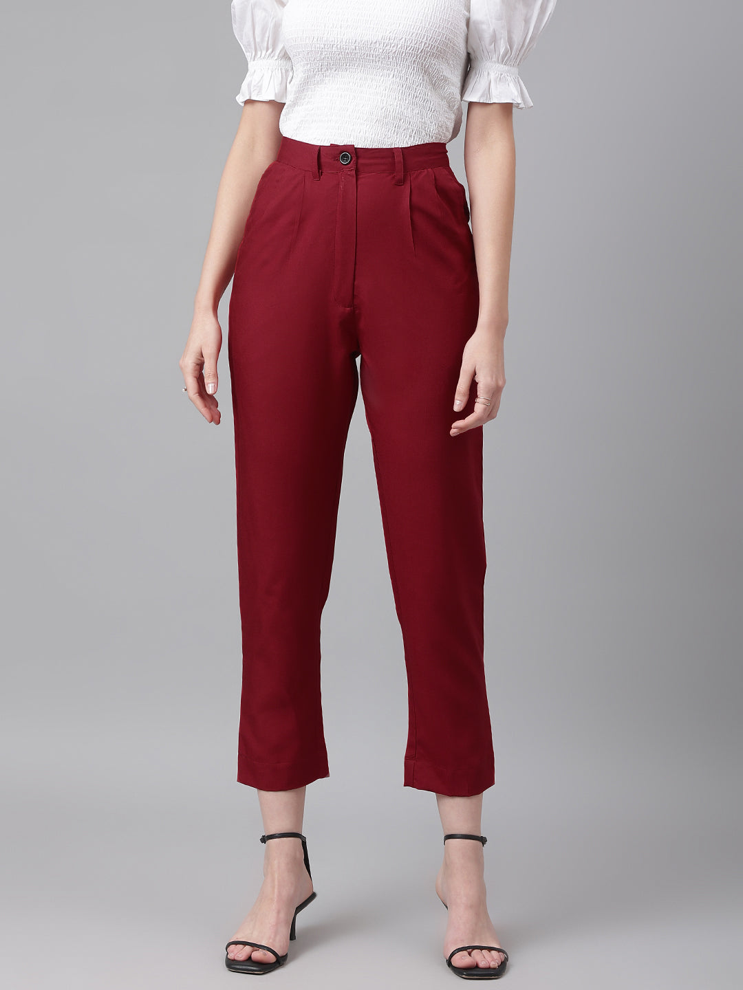 FLAMBOYANTTREND Casual Maroon Pants By Flamboyant Pant