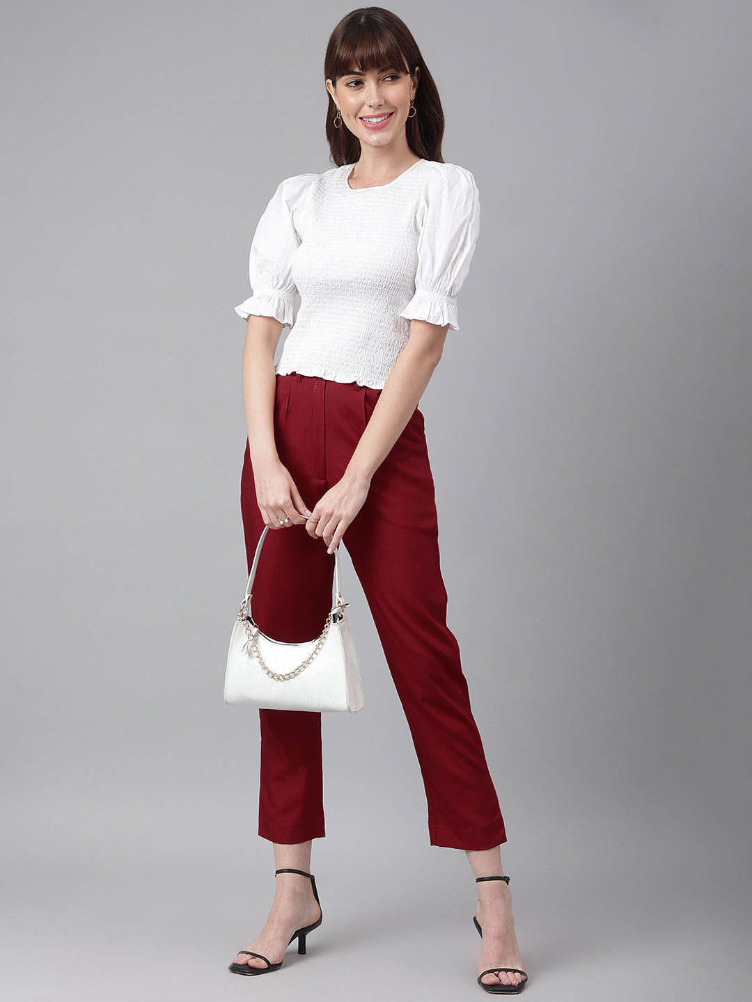 FLAMBOYANTTREND Casual Maroon Pants By Flamboyant Pant