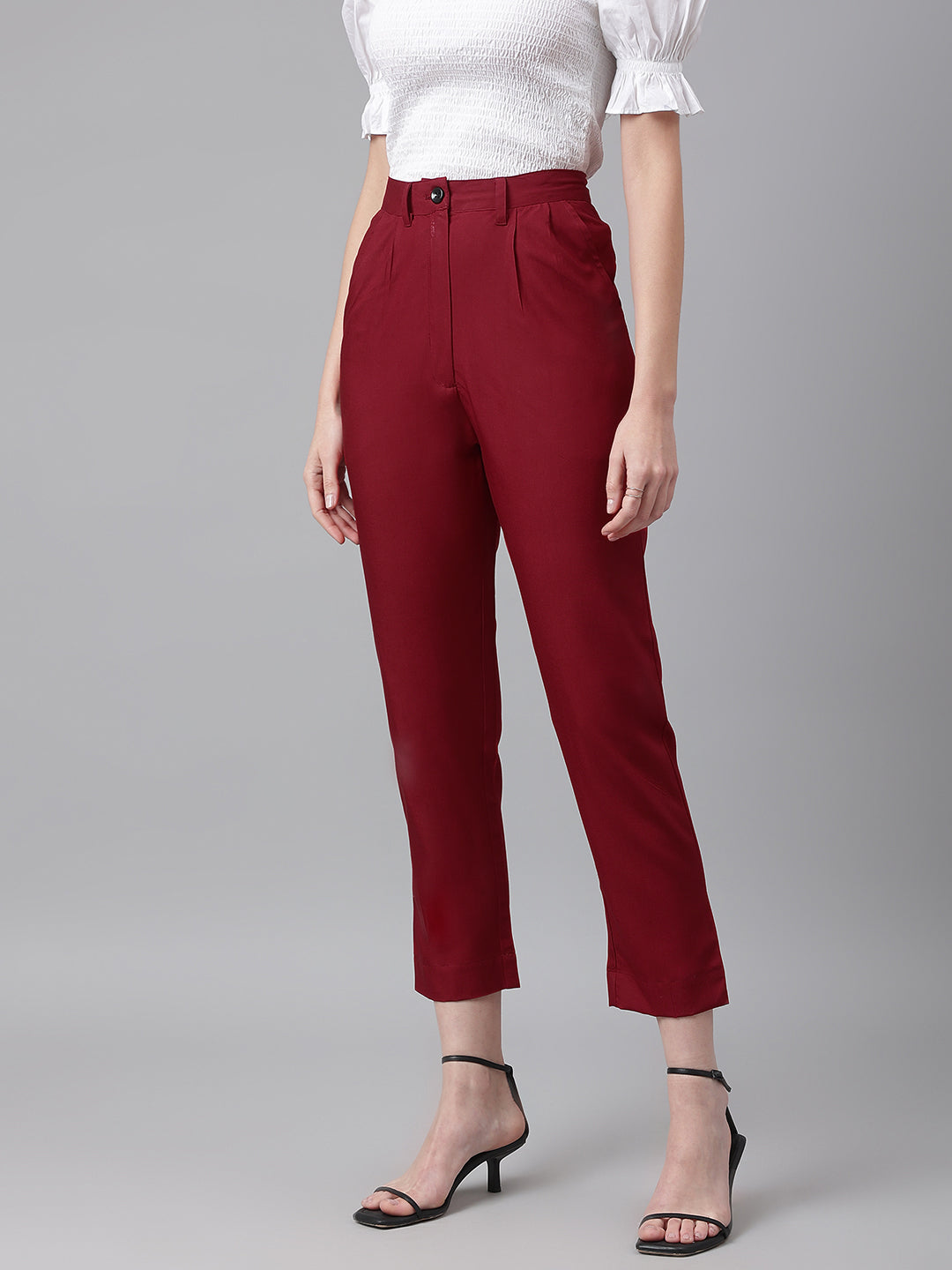 FLAMBOYANTTREND Casual Maroon Pants By Flamboyant Pant