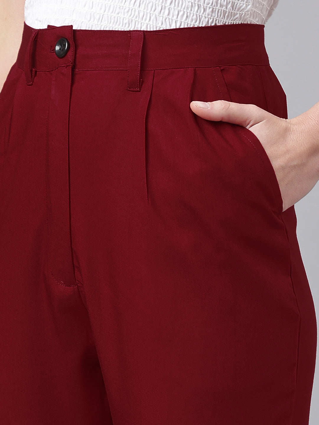 FLAMBOYANTTREND Casual Maroon Pants By Flamboyant Pant