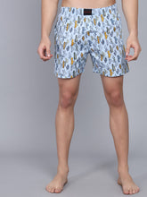 Load image into Gallery viewer, FLAMBOYANT Men Blue Printed Pure Cotton Boxers
