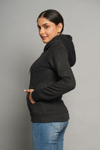 Load image into Gallery viewer, Self Print Knitted Jacket (Black)
