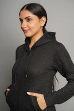 Load image into Gallery viewer, Self Print Knitted Jacket (Black)
