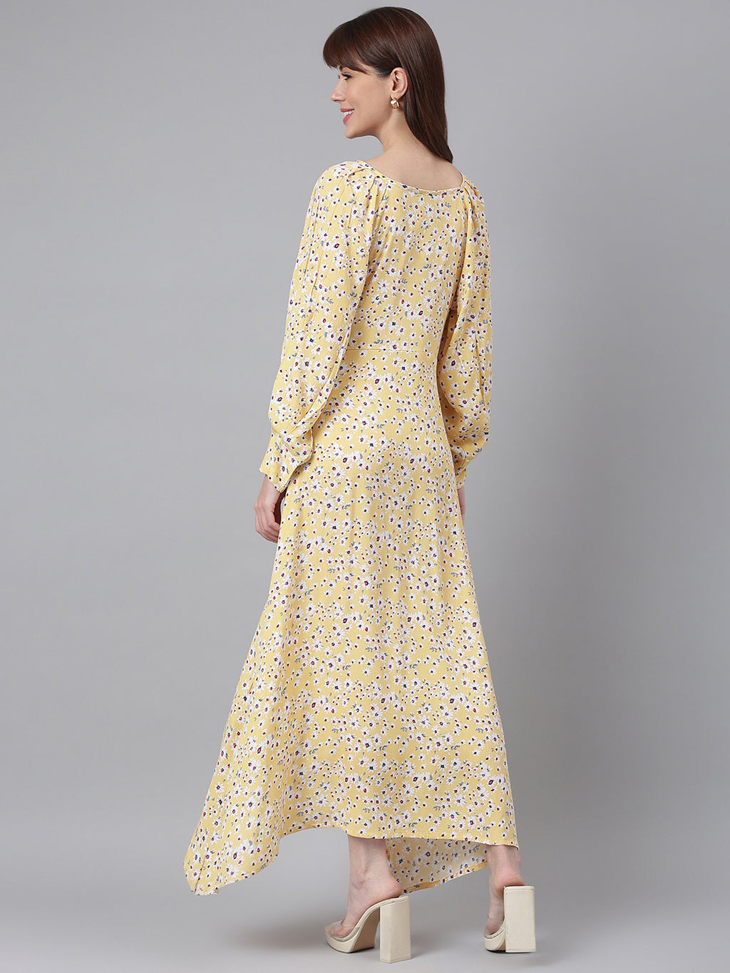 Flamboyant Yellow Kimono Sleeve Dress For Womens 8th
