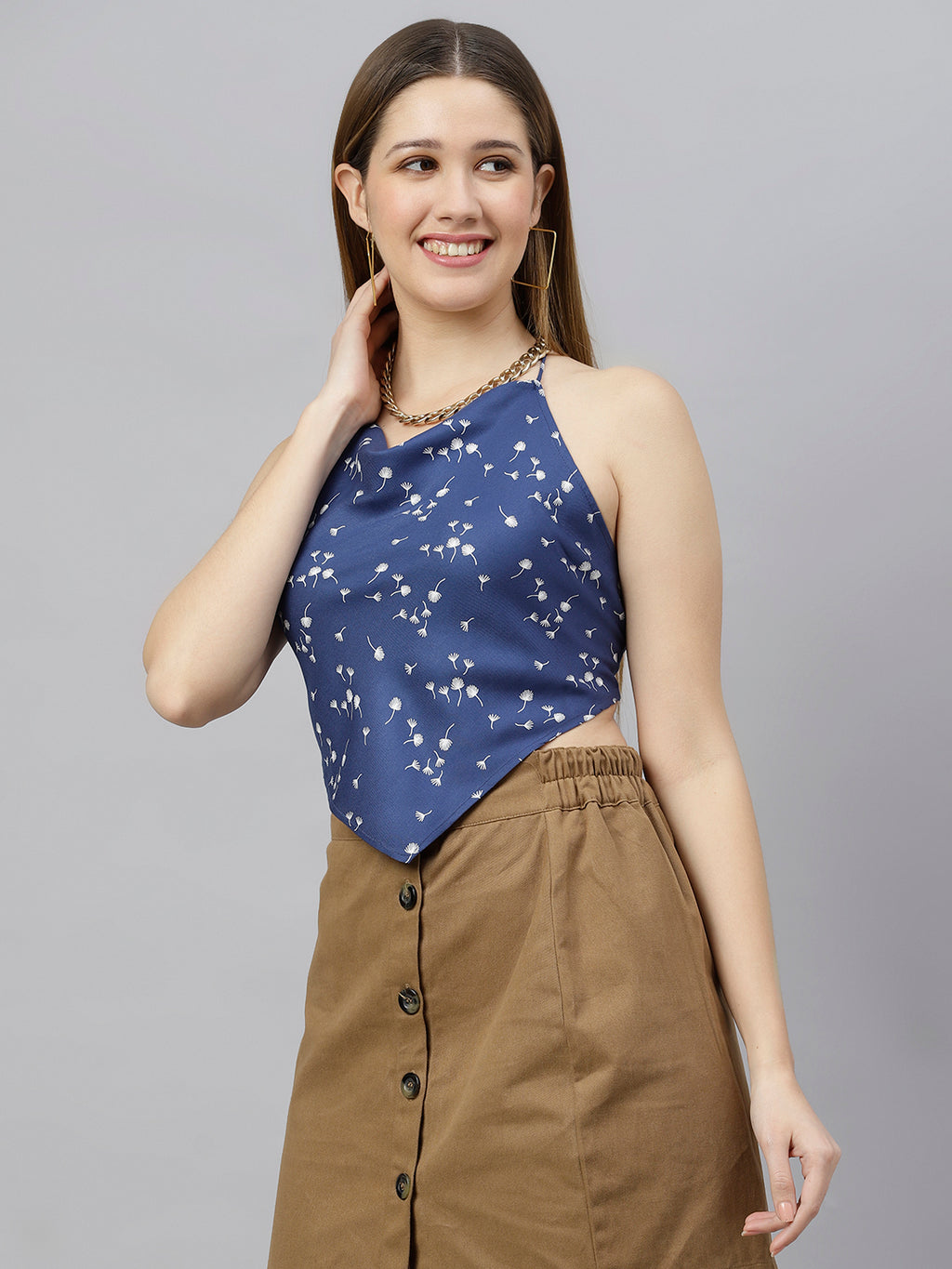 Flamboyant backless blue printed top for women 4th
