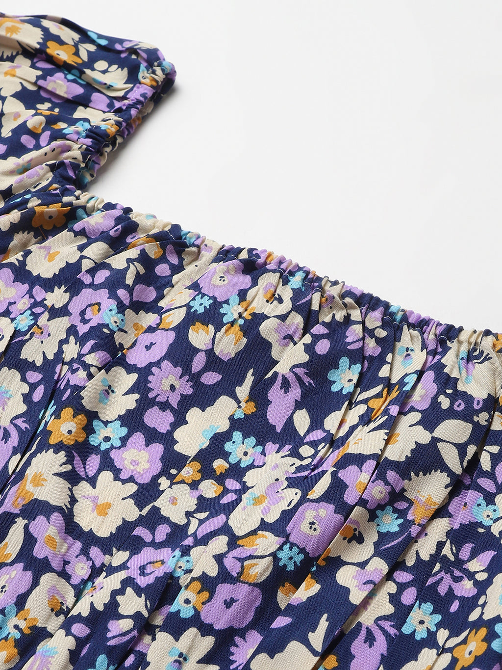 FLAMBOYANTTREND Blue Floral Crop Top By Flamboyant Top