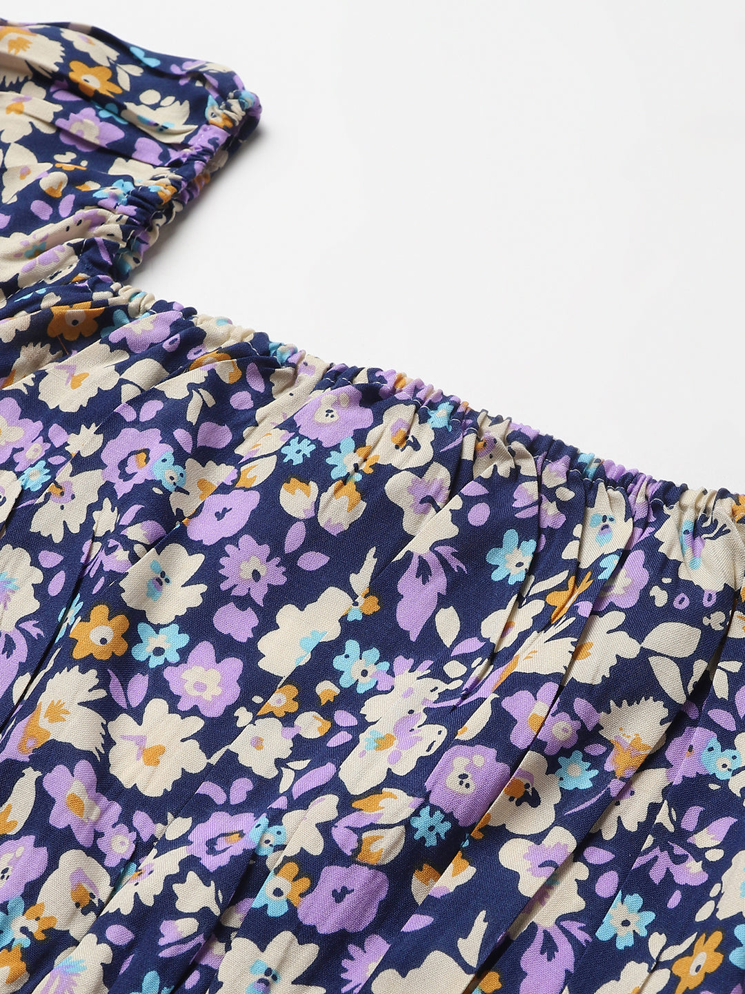 FLAMBOYANTTREND Blue Floral Crop Top By Flamboyant Top