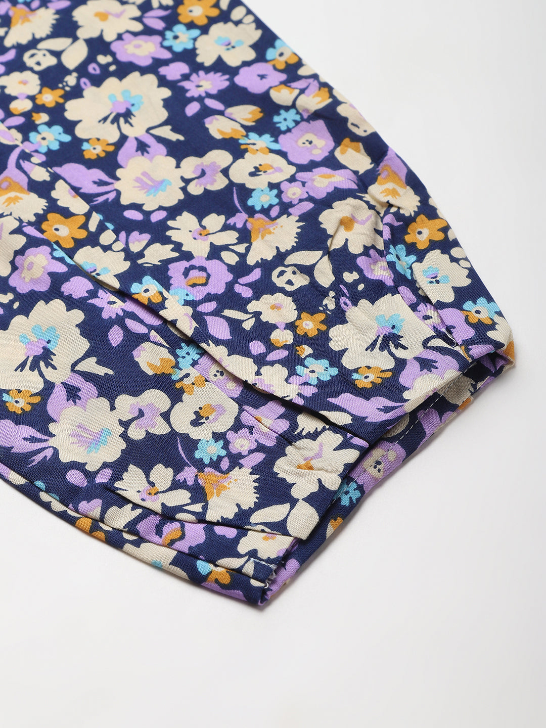 FLAMBOYANTTREND Blue Floral Crop Top By Flamboyant Top