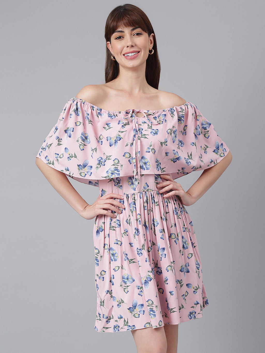FLAMBOYANTTREND Floral Off-Shoulder Dress By Flamboyant Dress
